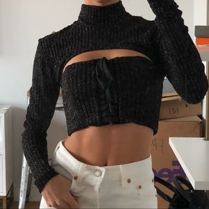 NBD - Black Corset Crop Top